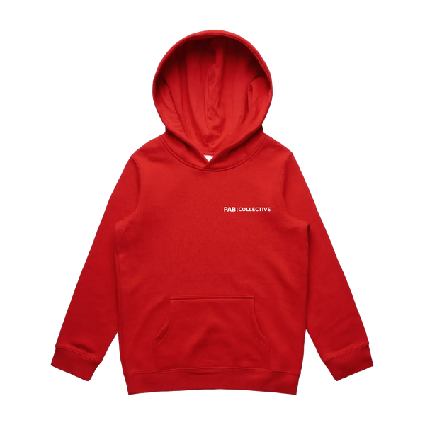 Red front flat lay
