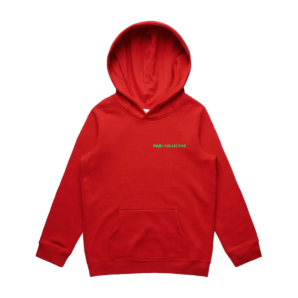 Red front flat lay