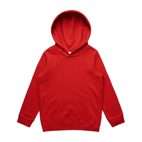Red front flat lay