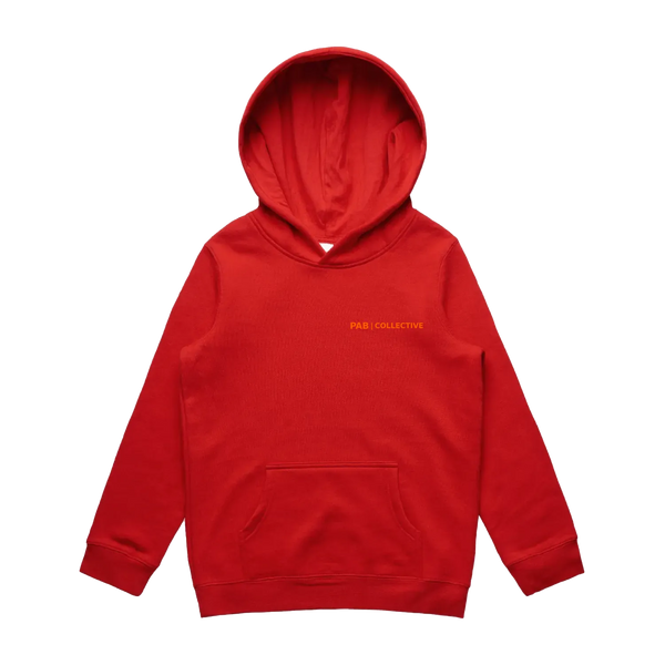 Red front flat lay