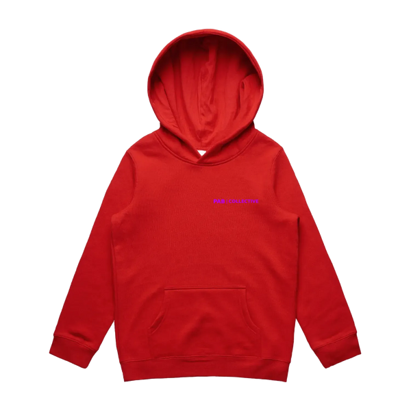 Red front flat lay