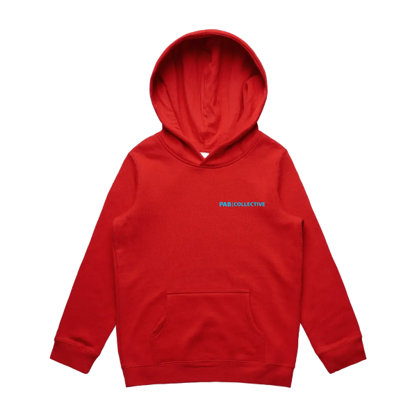 Red front flat lay